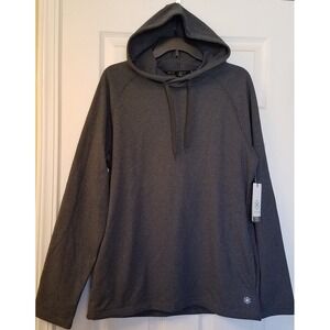 GAIAM Men Restorative Hoodie Fitness Slim Fit Sweatshirt Gray Heather Medium NEW